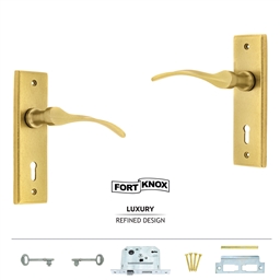M5A11 - 2 Lever Lockset 6" Brass Plated -M5A11_o_T